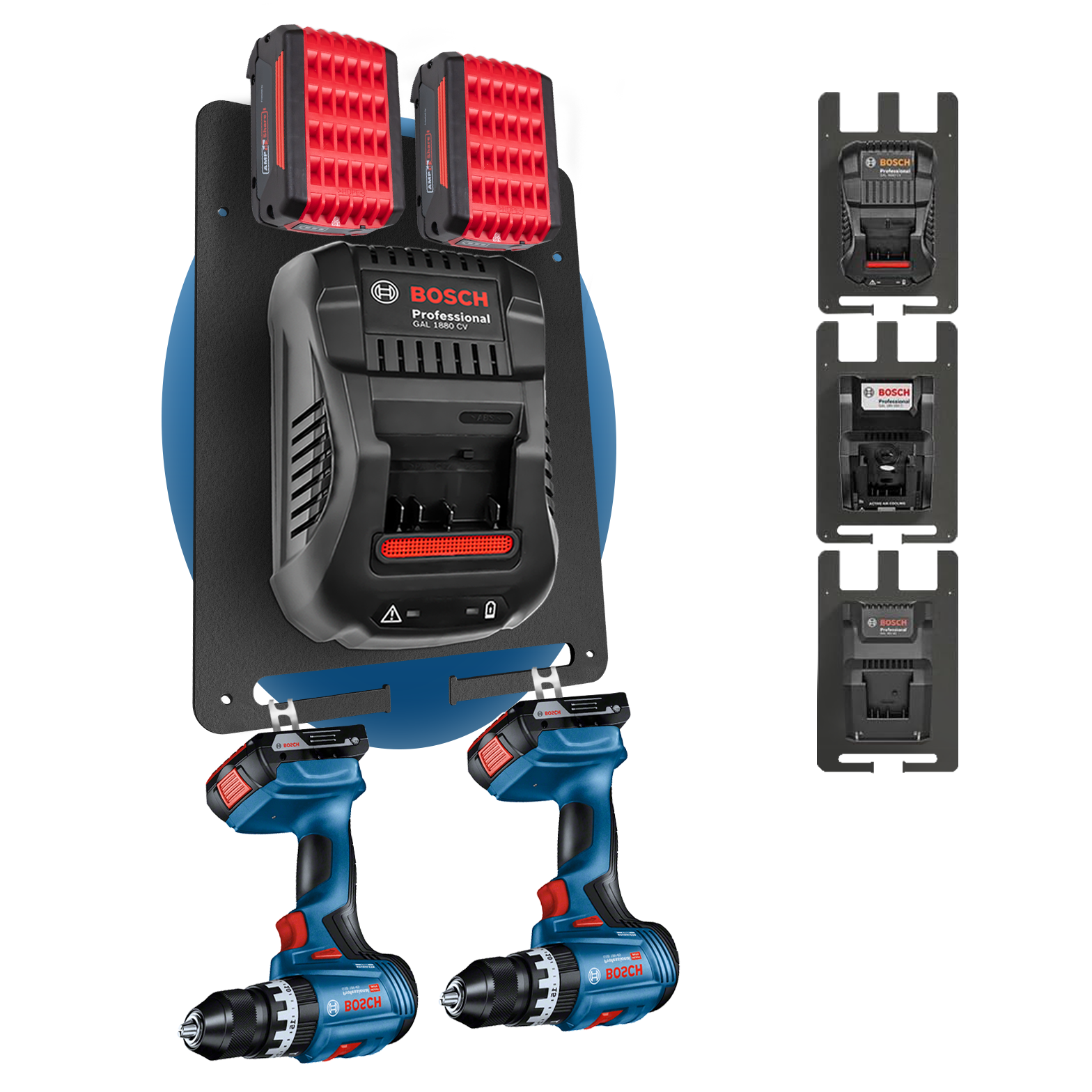 Wandhalterung für Bosch Professional Akkus & Ladegeräte