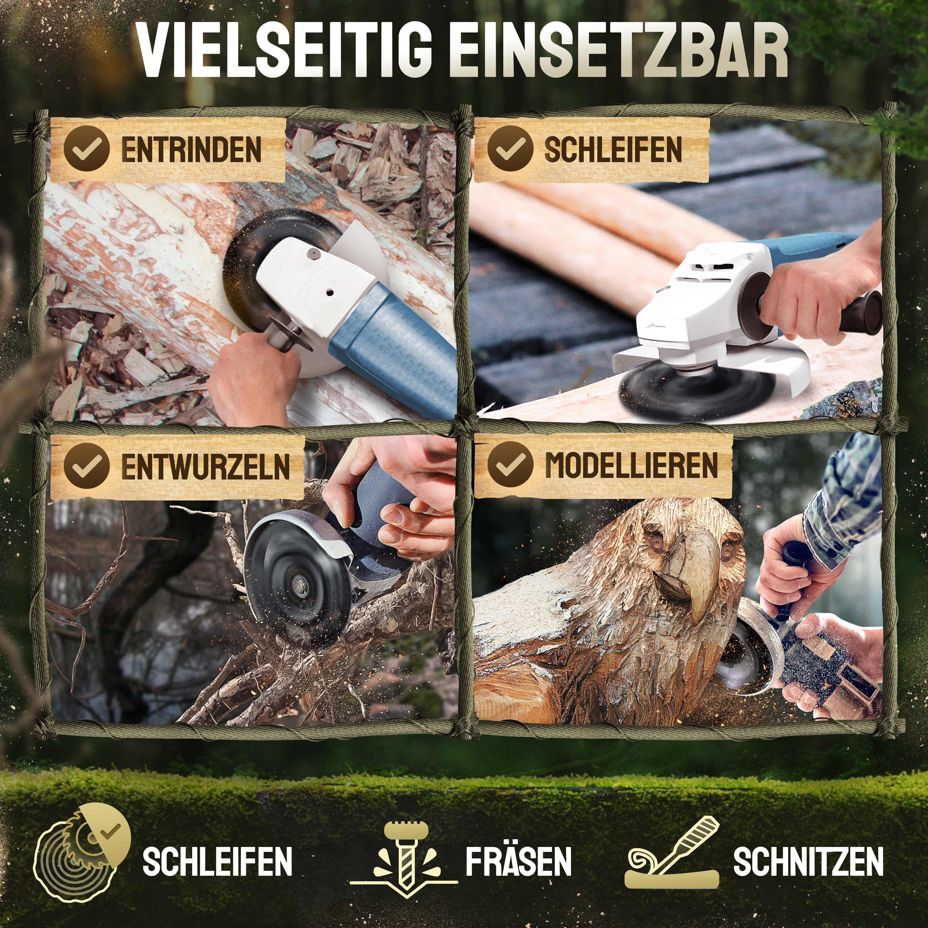 Holz Raspelscheiben Set für Winkelschleifer