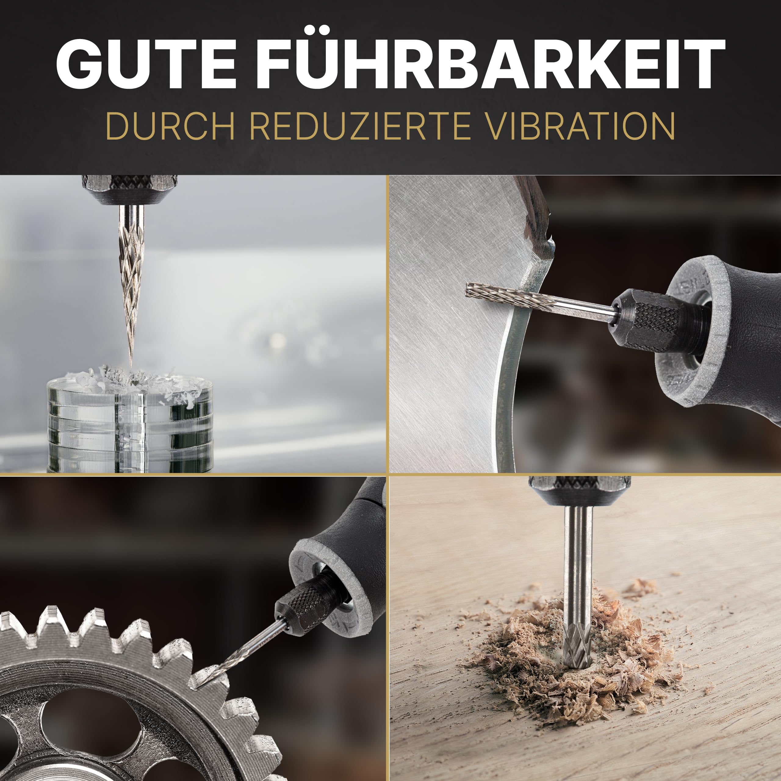 Hartmetall Frässtifte Set (12 Stück) mit 3mm Kopf und 3mm Schaft