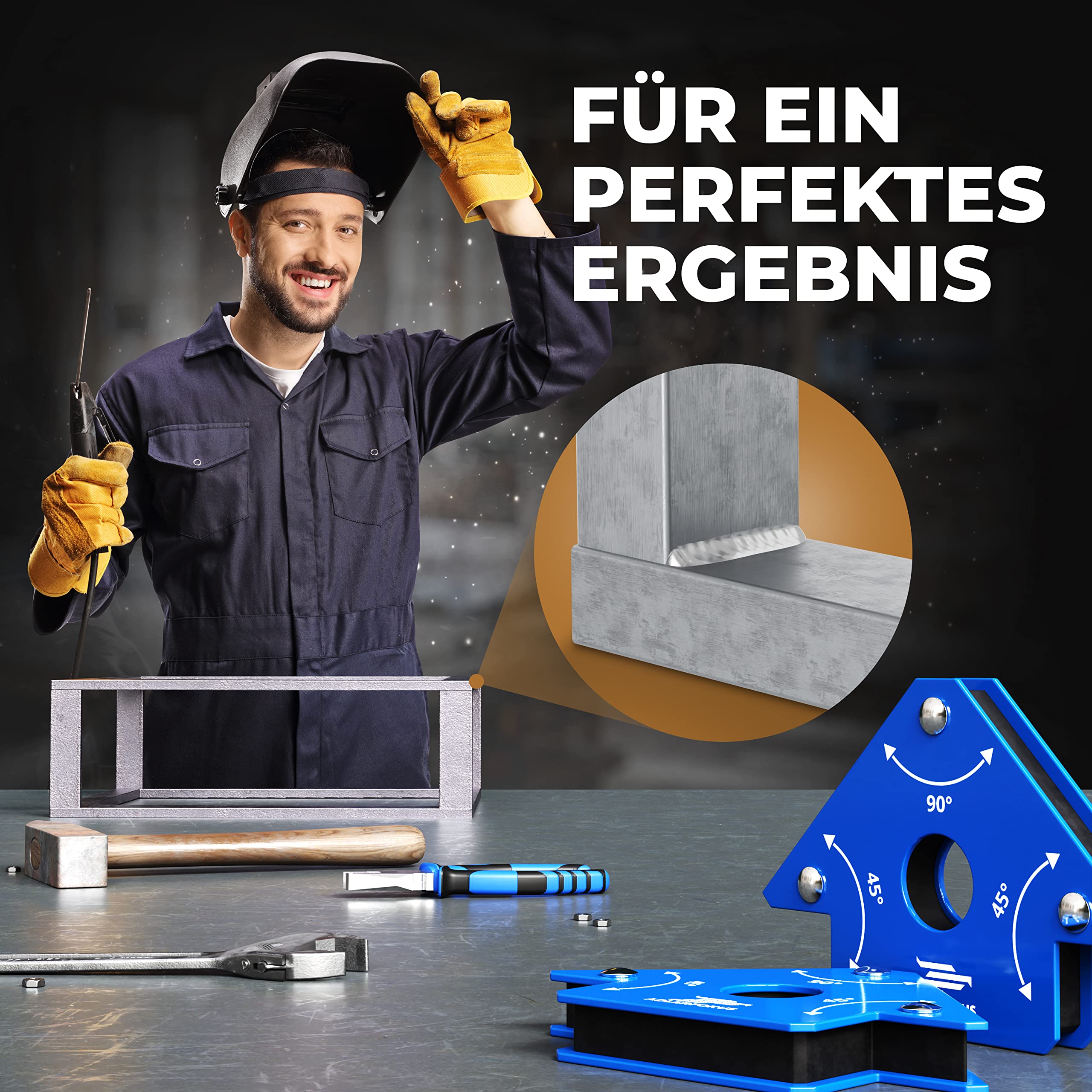 Schweißmagnet Set (6 Stück) mit bis zu 11,3 KG Haftkraft