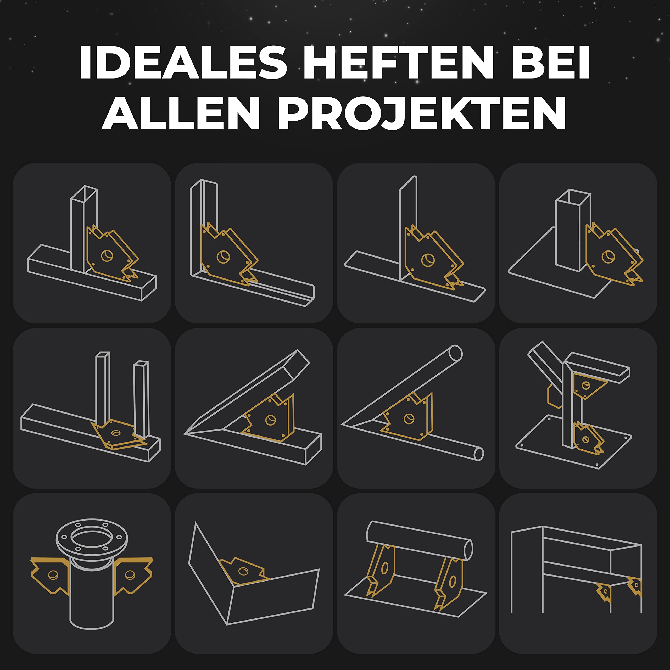 Schweißmagnet Set (6 Stück) mit bis zu 11,3 KG Haftkraft