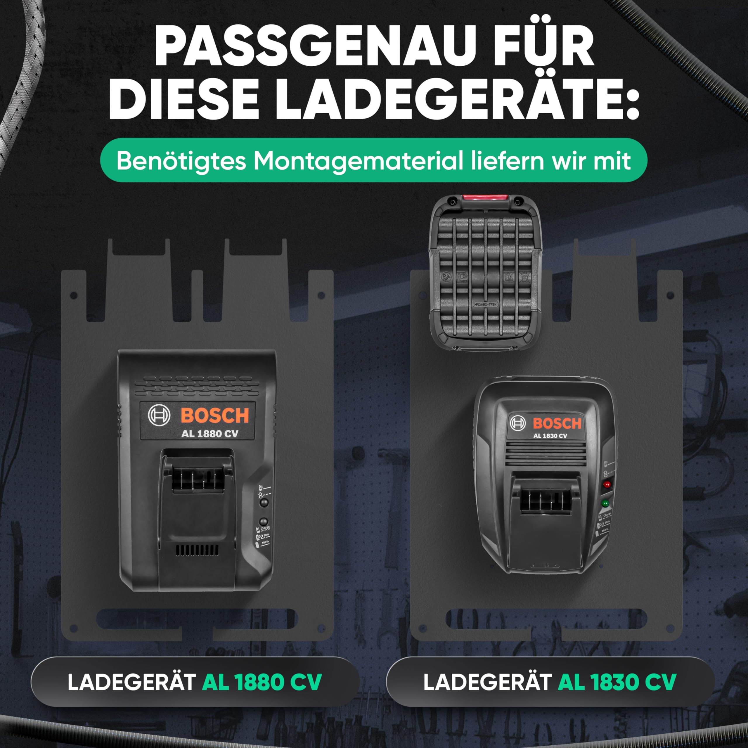 Wandhalterung für Bosch Home & Garden Akkus & Ladegeräte