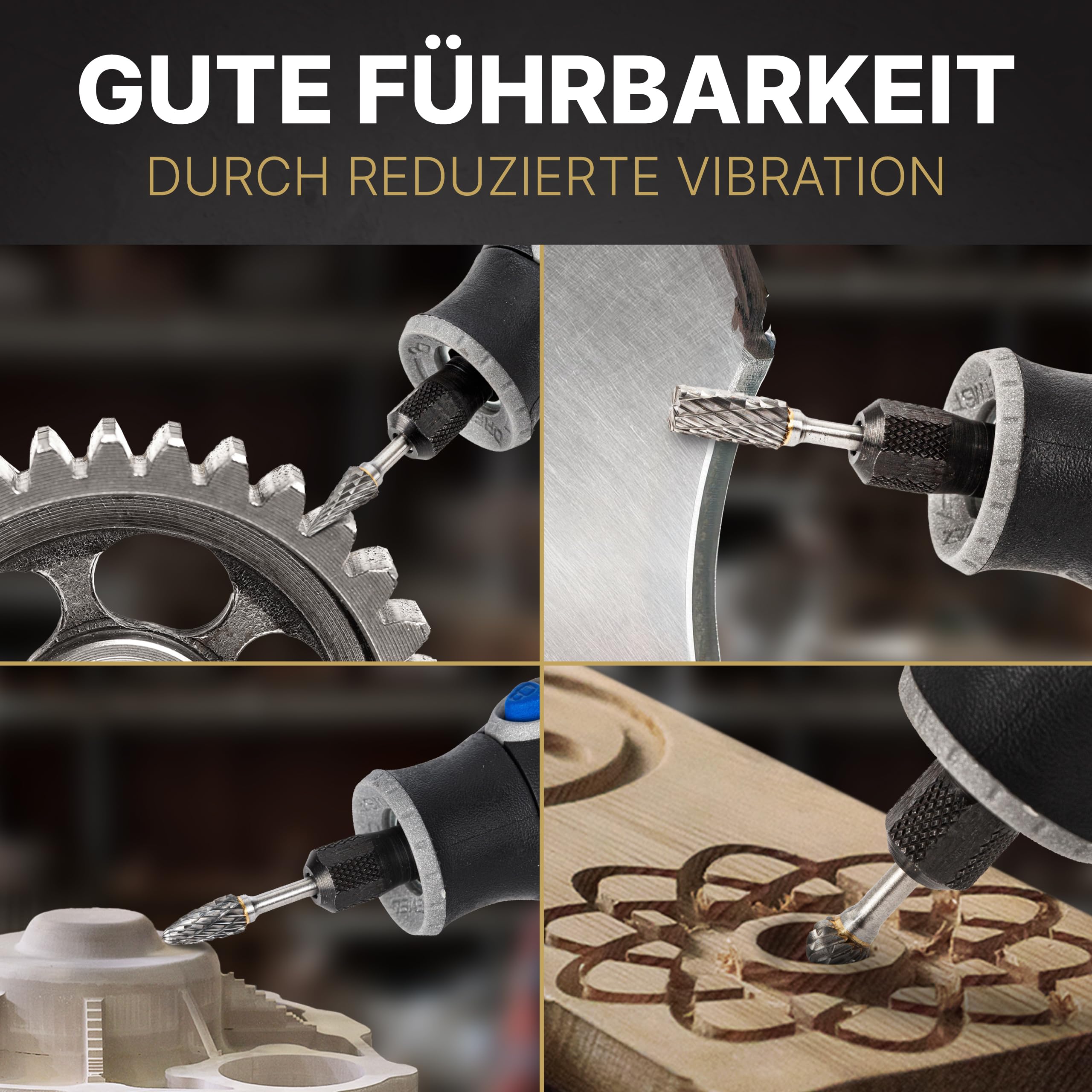 Hartmetall Frässtifte Komplett-Set (24 Stück) mit 3mm Schaft