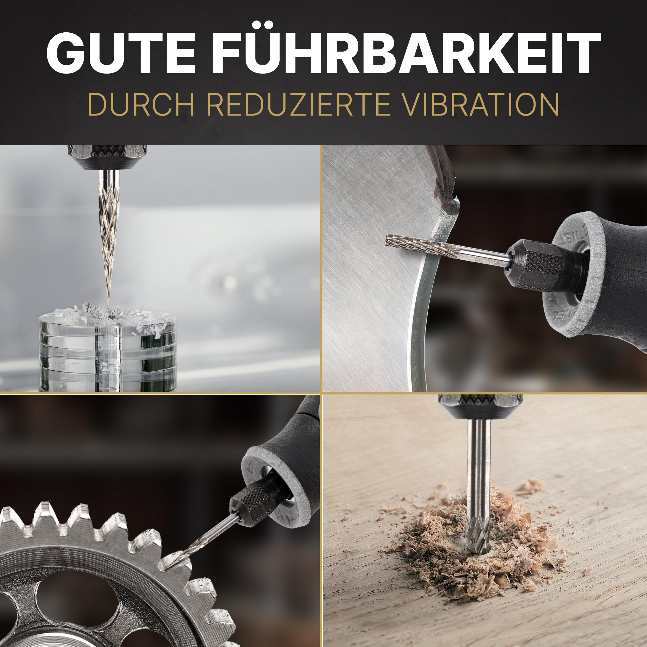 Hartmetall Frässtifte Set (6 Stück) mit 3mm Kopf und 3mm Schaft