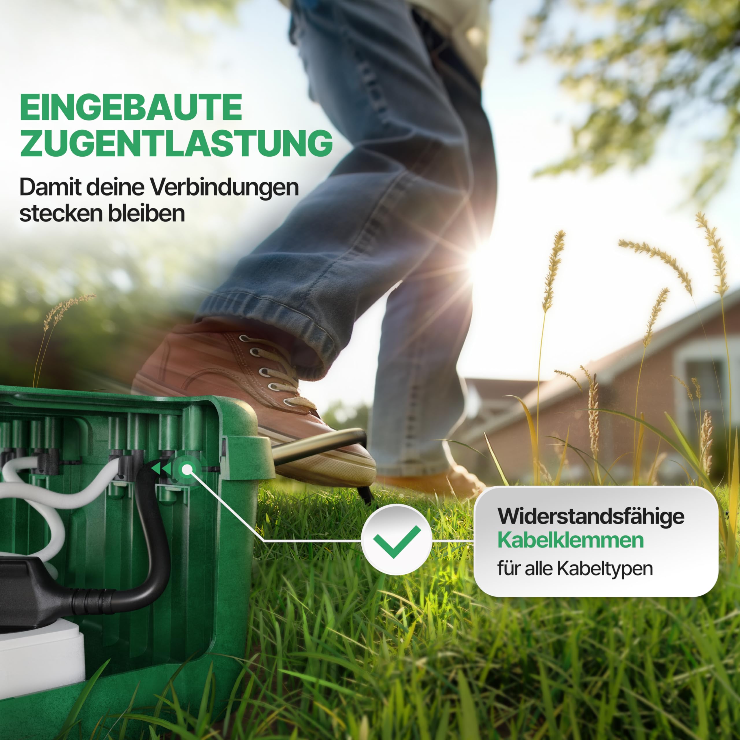 Wetterfeste Kabelbox (IP54) mit 6 Kabeleingängen