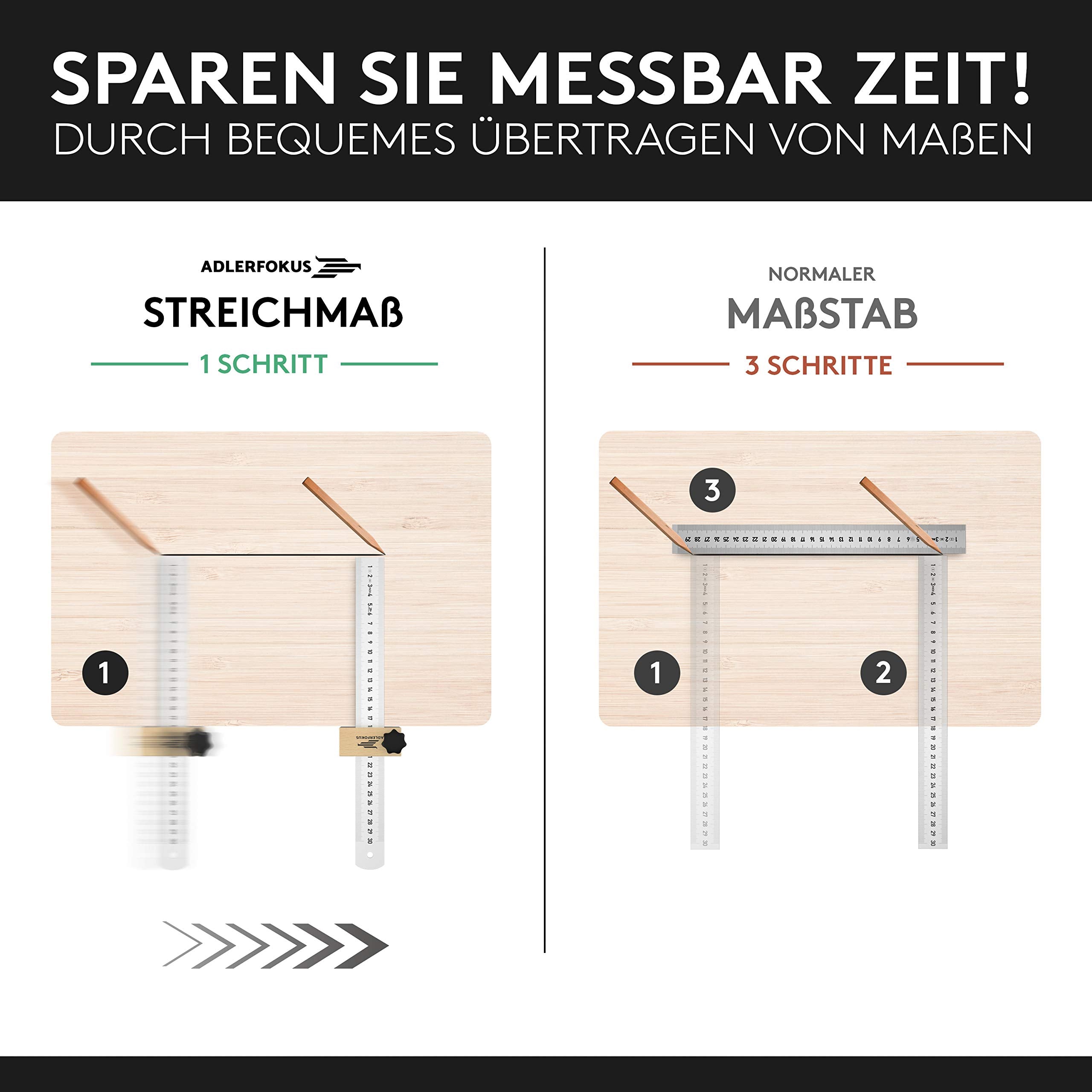 Streichmaß aus Buchenholz zum Anreißen mit EG-1 Genauigkeit