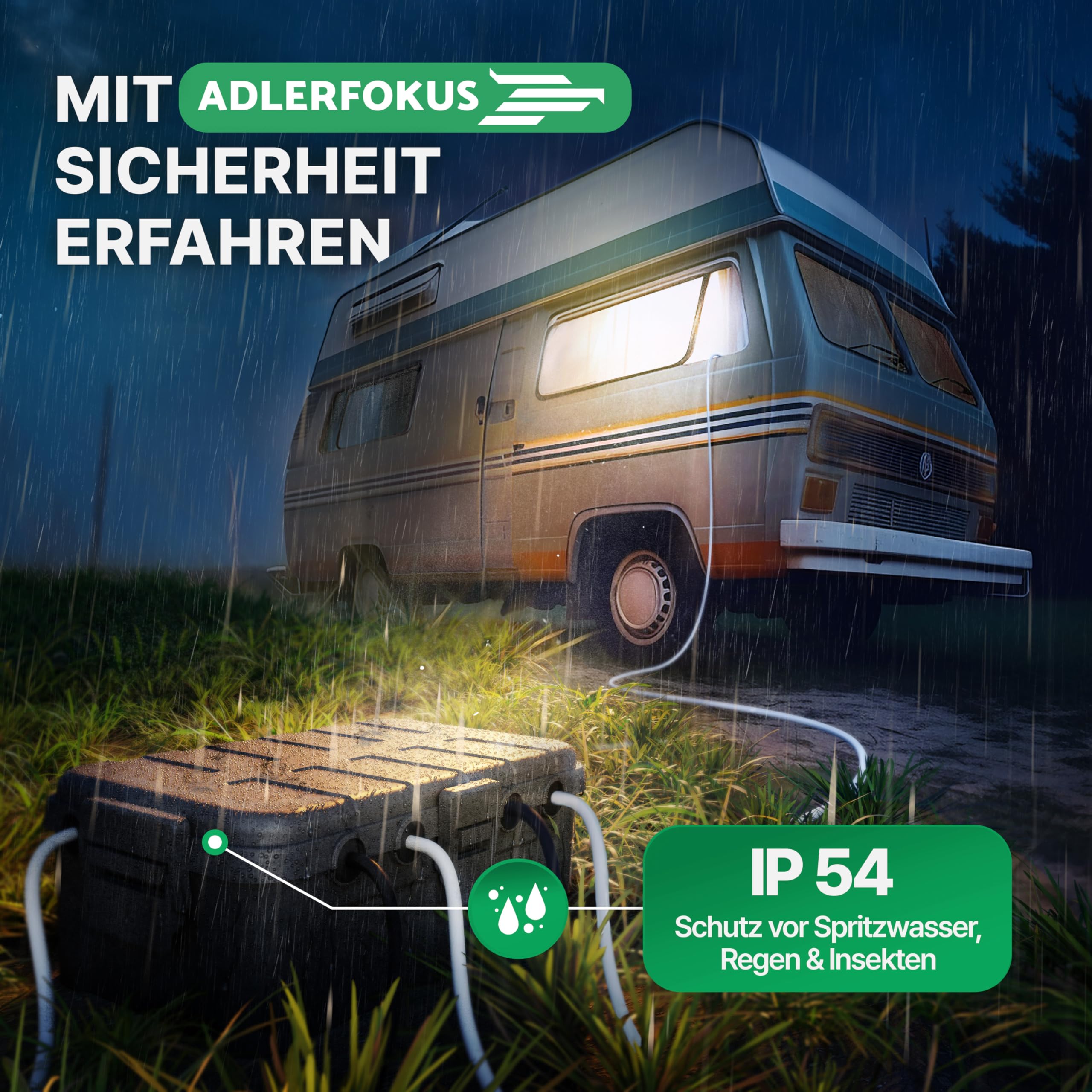 Wetterfeste Kabelbox (IP54) mit 6 Kabeleingängen