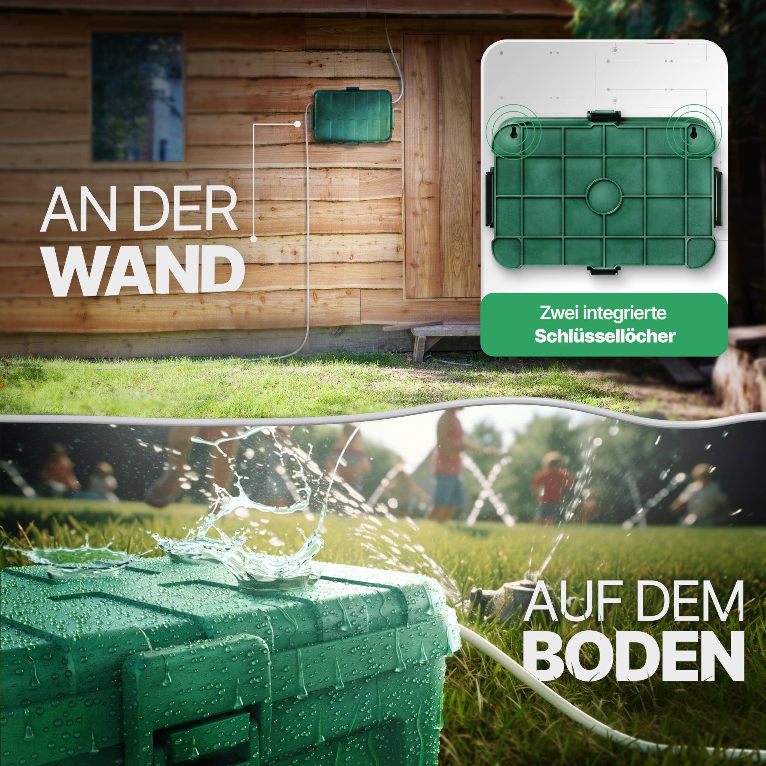 Wetterfeste Kabelbox (IP54) mit 6 Kabeleingängen