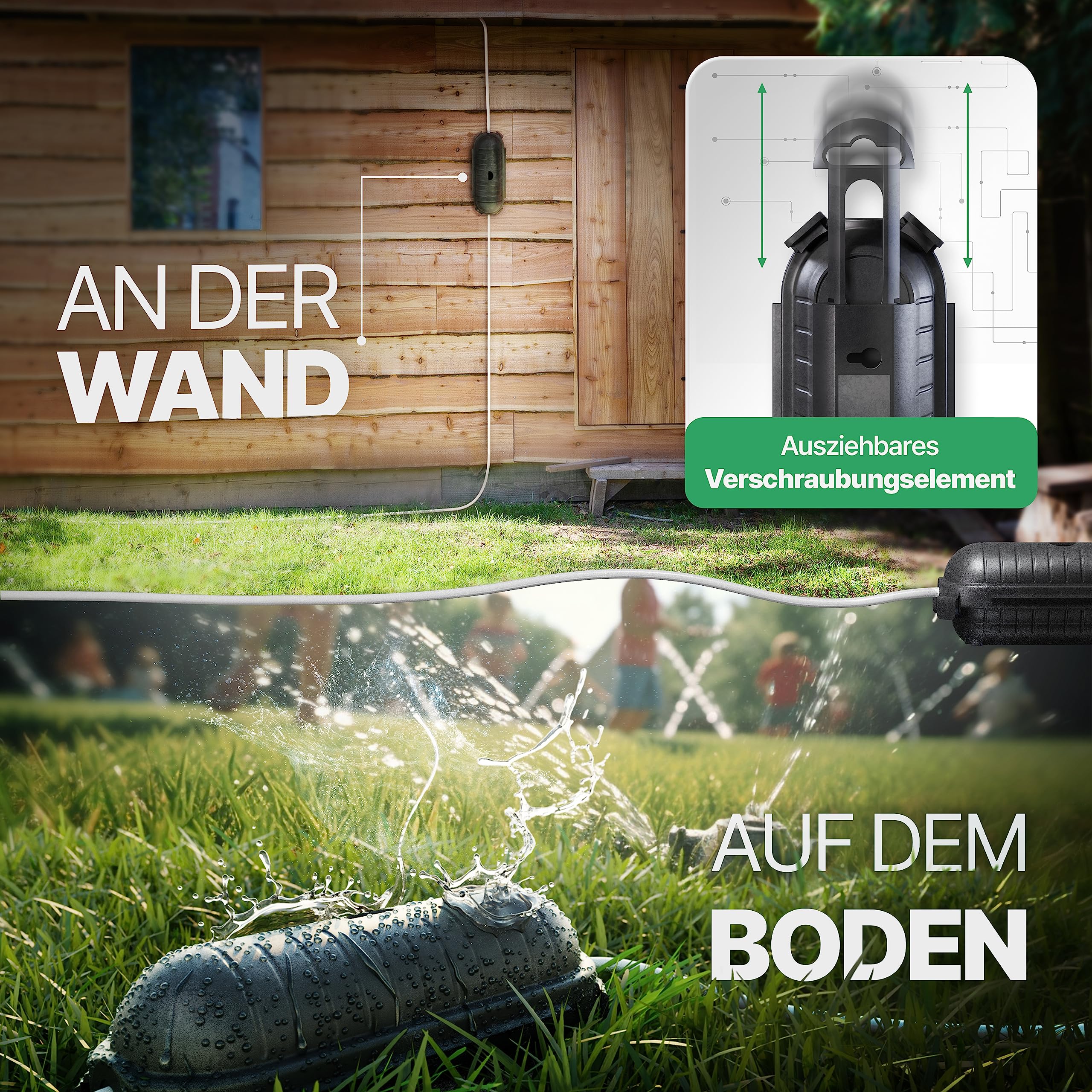 Wetterfeste Kabelbox (IP44) für Steckverbindungen