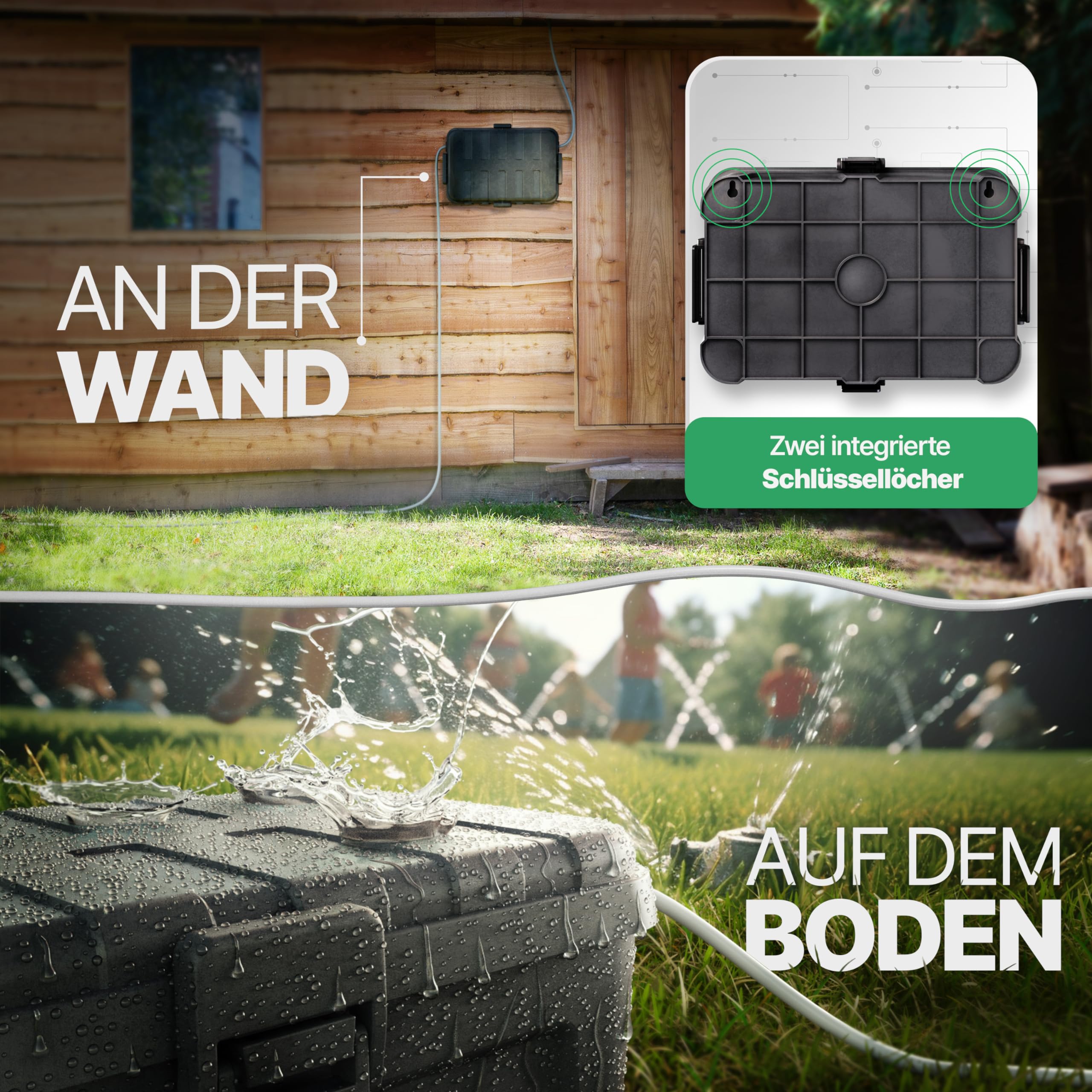 Wetterfeste Kabelbox (IP54) mit 6 Kabeleingängen