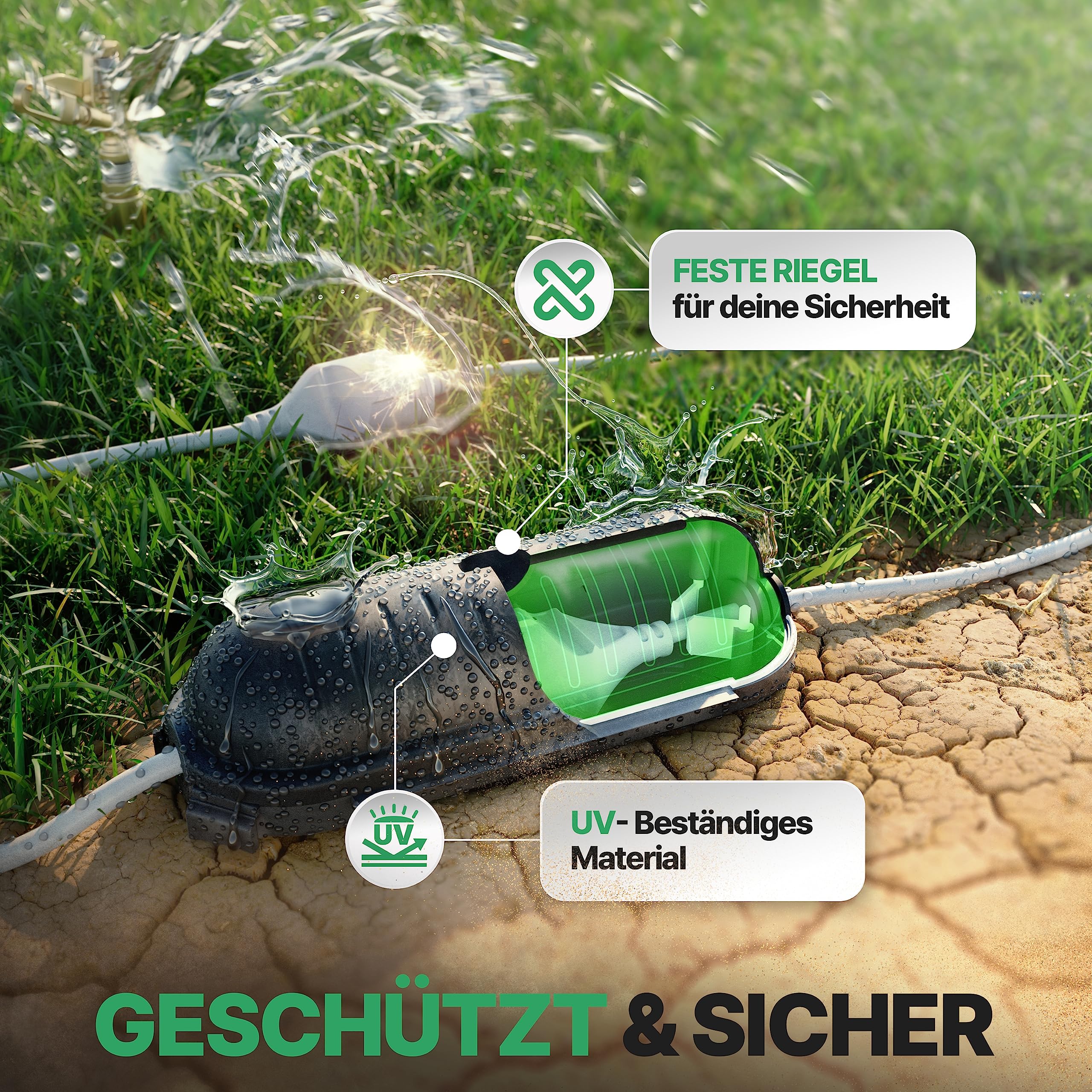 Wetterfeste Kabelbox (IP44) für Steckverbindungen