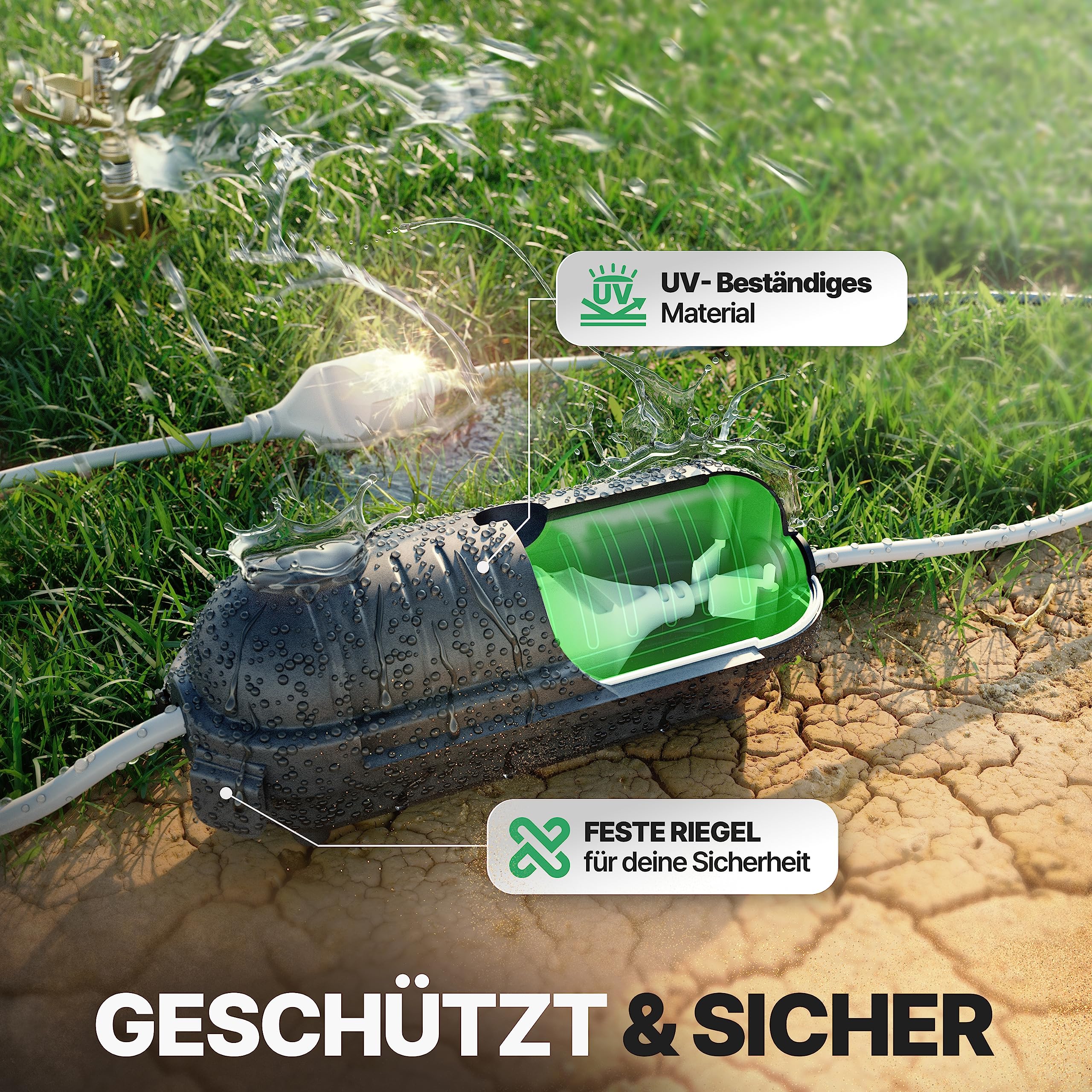 Wetterfeste Kabelbox (IP44) für Steckverbindungen