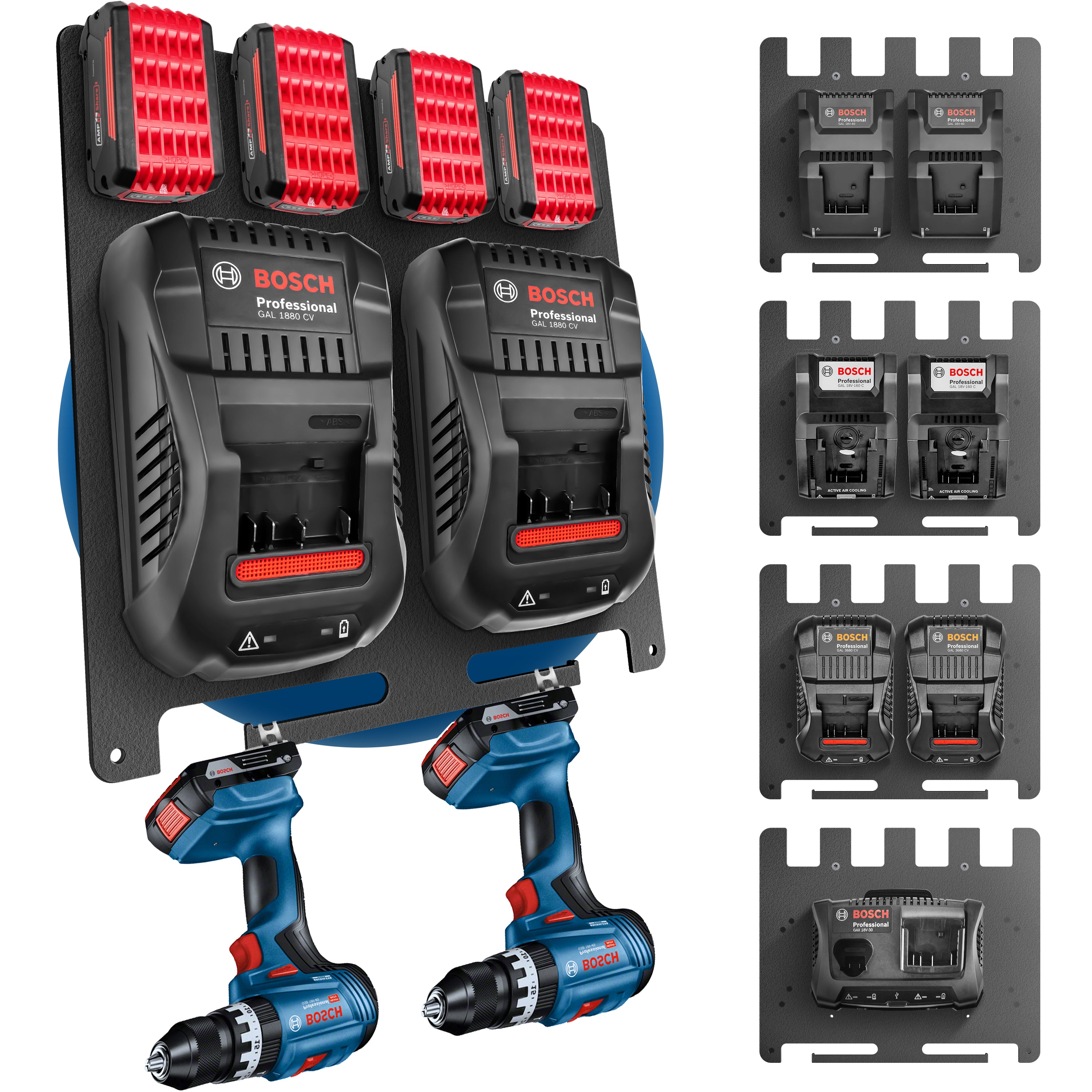 Wandhalterung für Bosch Professional Akkus & Ladegeräte
