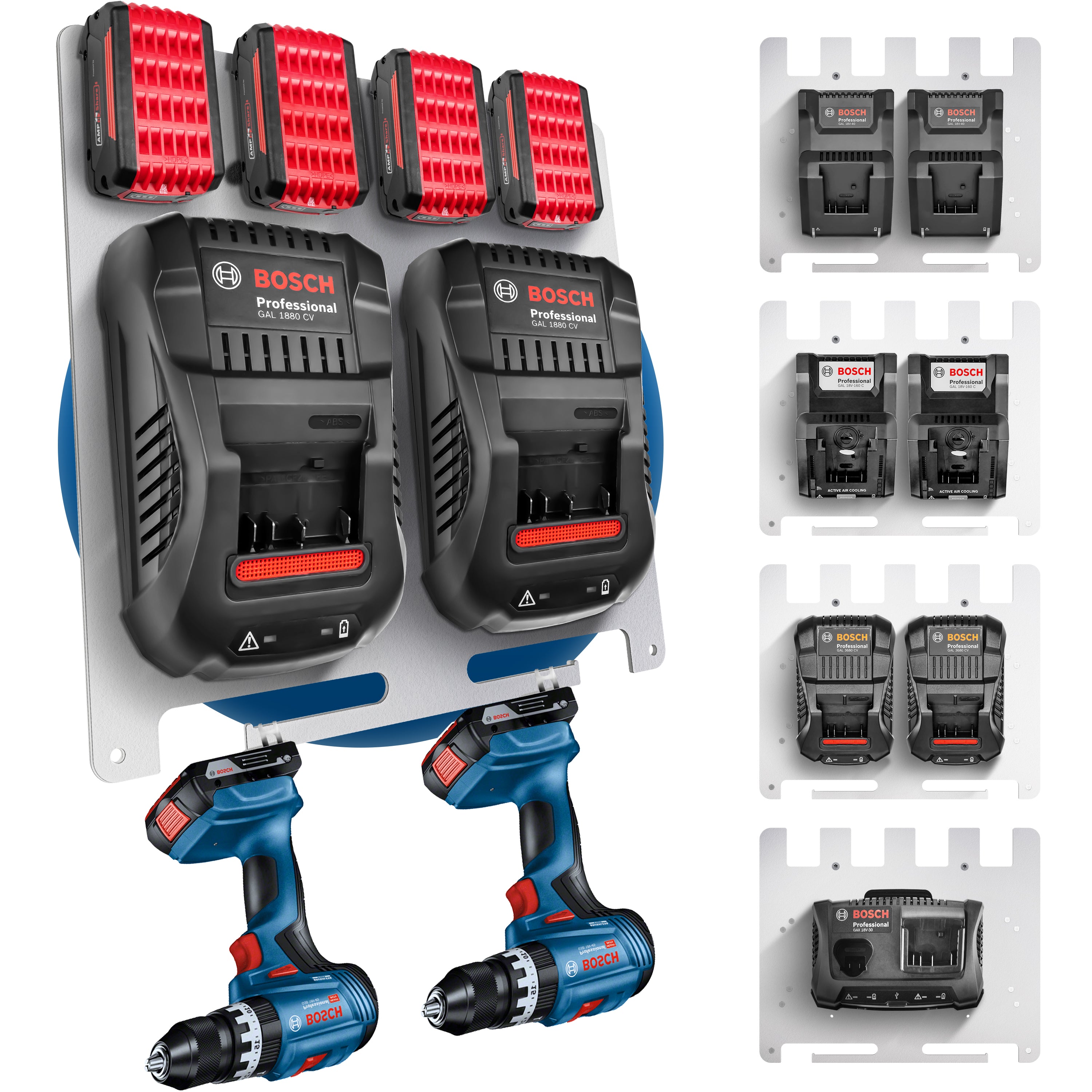 Wandhalterung für Bosch Professional Akkus & Ladegeräte