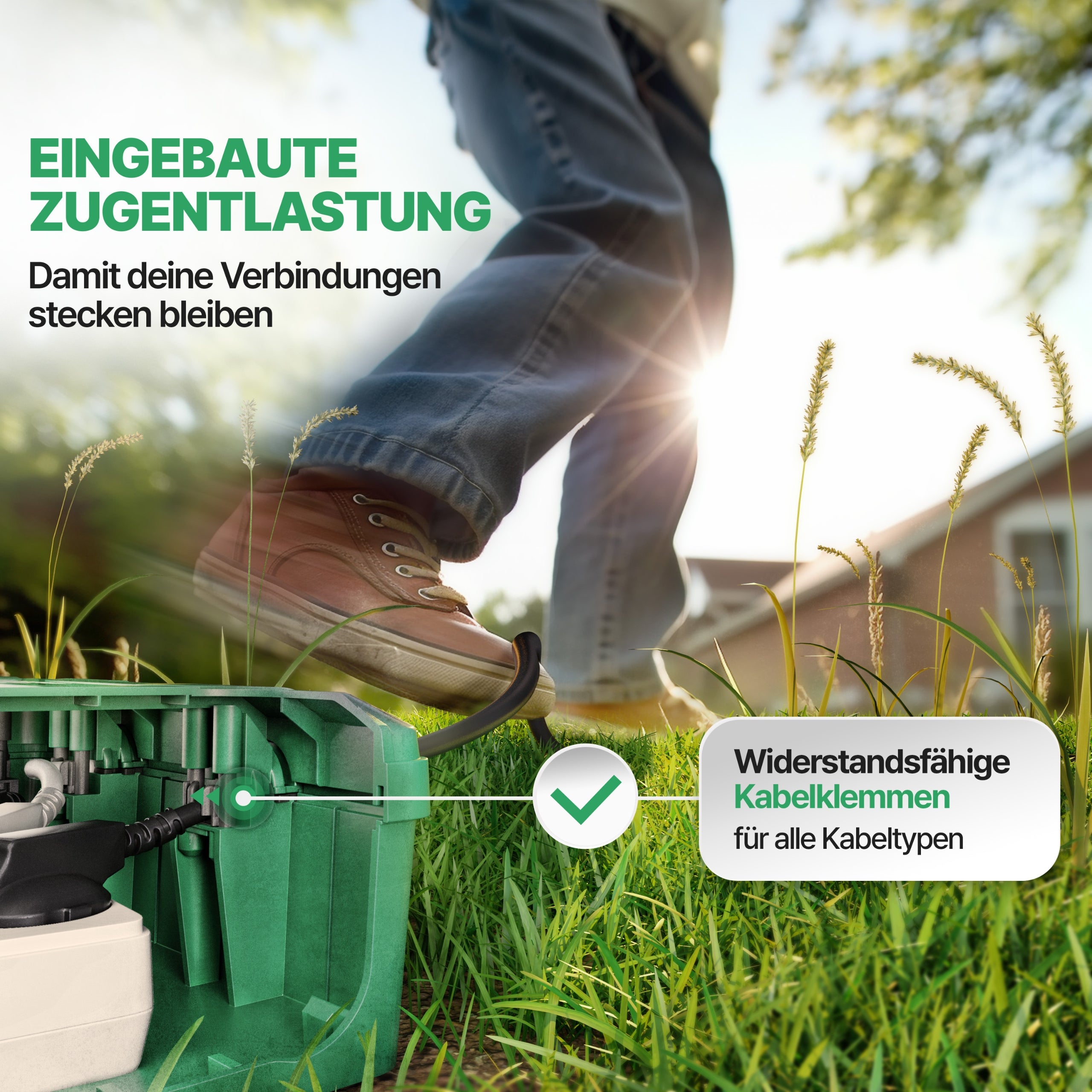 Wetterfeste Kabelbox (IP54) mit 6 Kabeleingängen