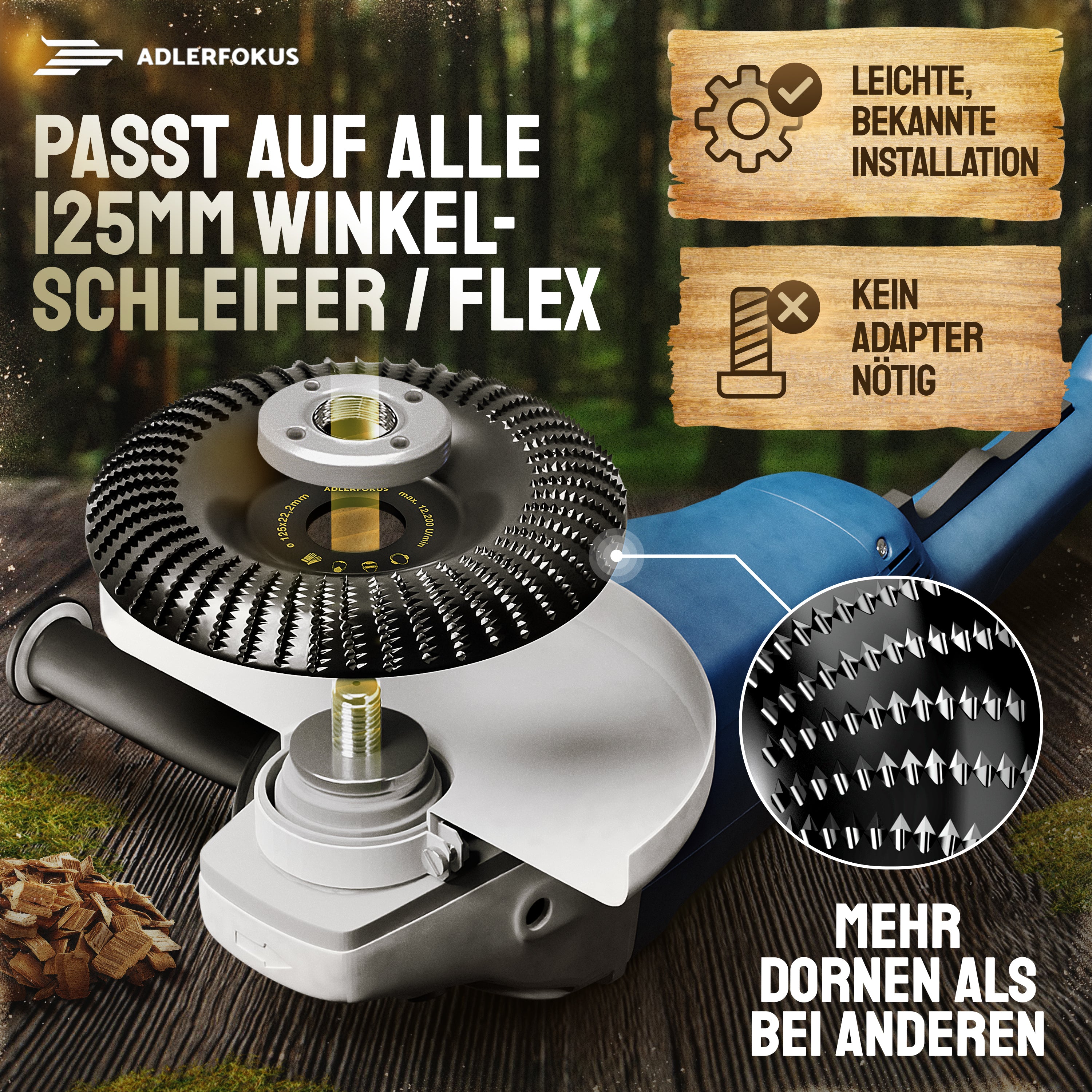Holz Raspelscheiben Set für Winkelschleifer