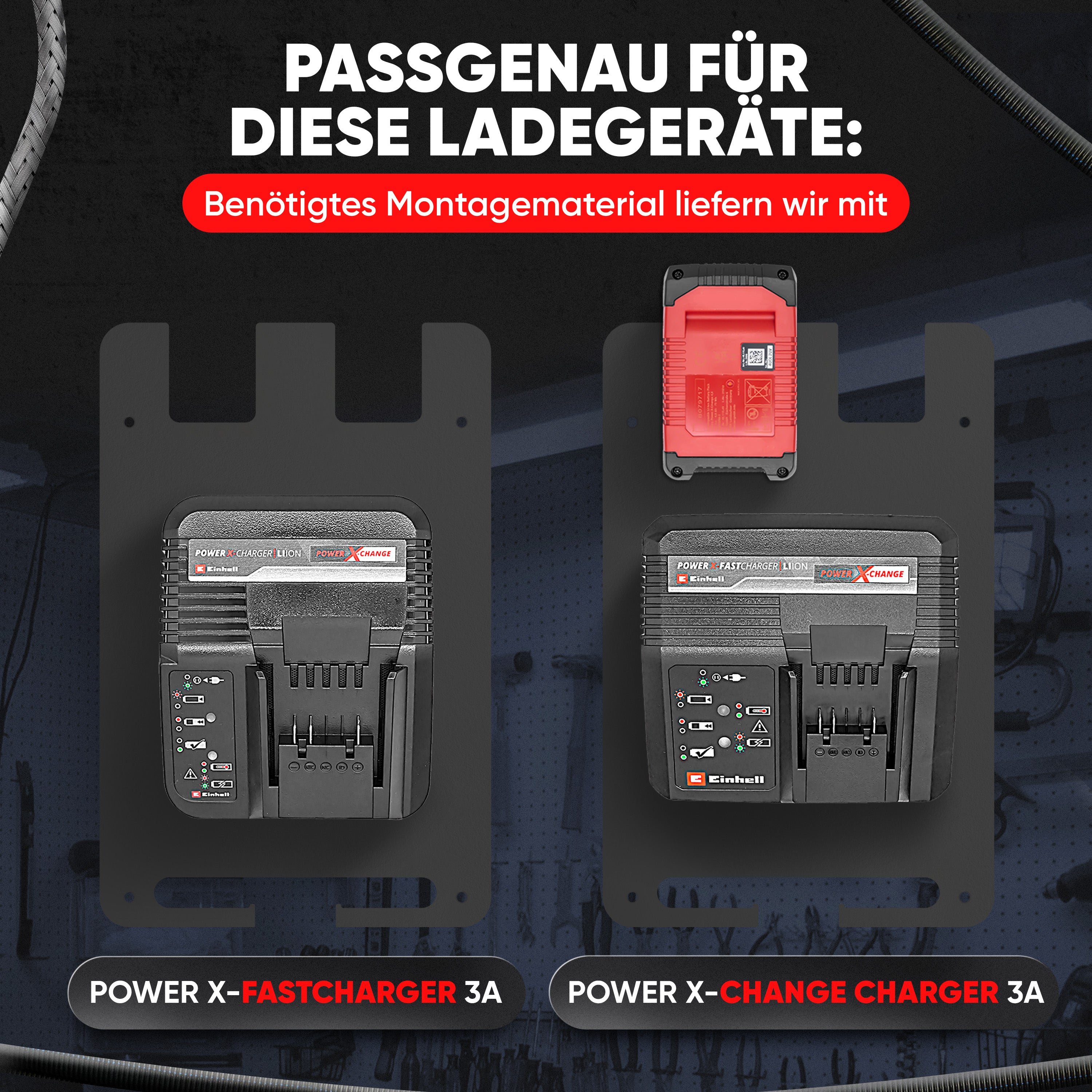 Wandhalterung für Einhell Akkus & Ladegeräte