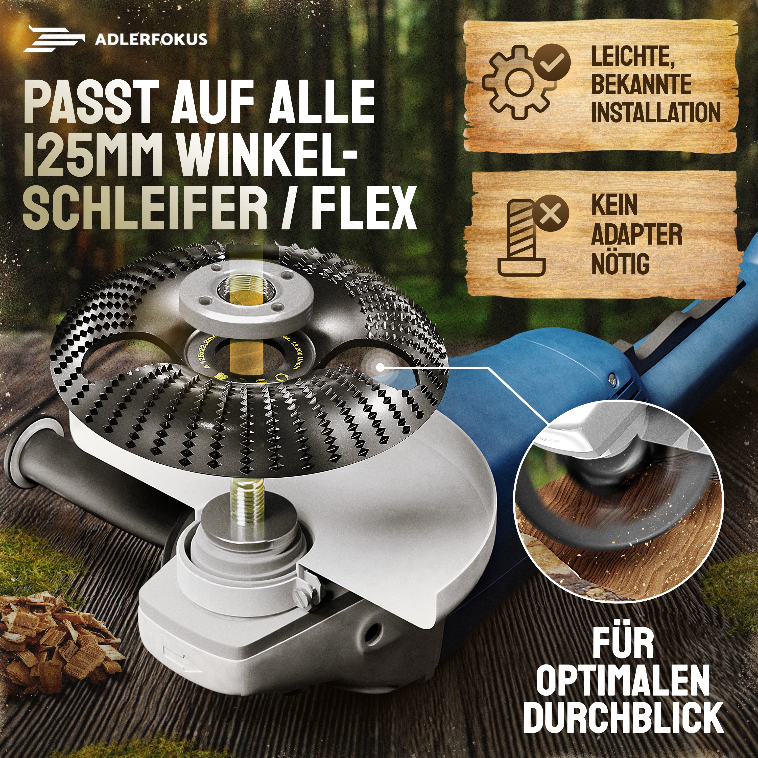Holz Raspelscheiben Set für Winkelschleifer