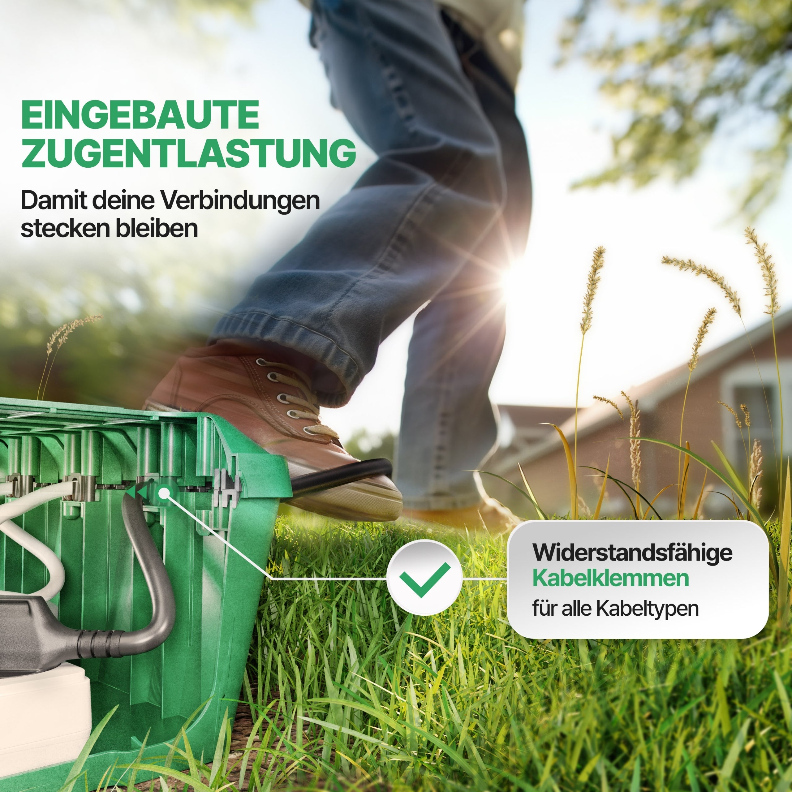 Wetterfeste Kabelbox (IP54) mit 7 Kabeleingängen