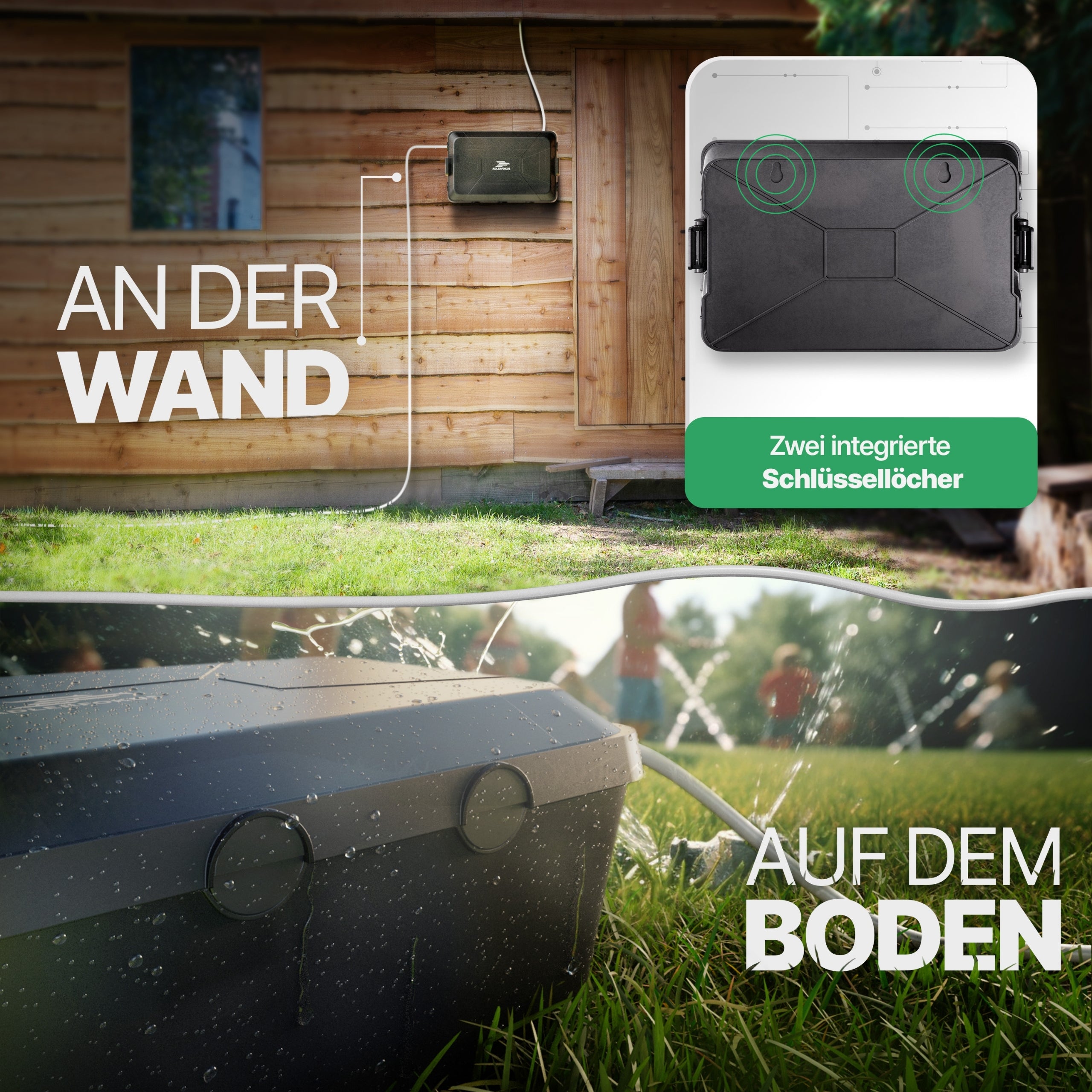 Wetterfeste Kabelbox (IP54) mit 7 Kabeleingängen