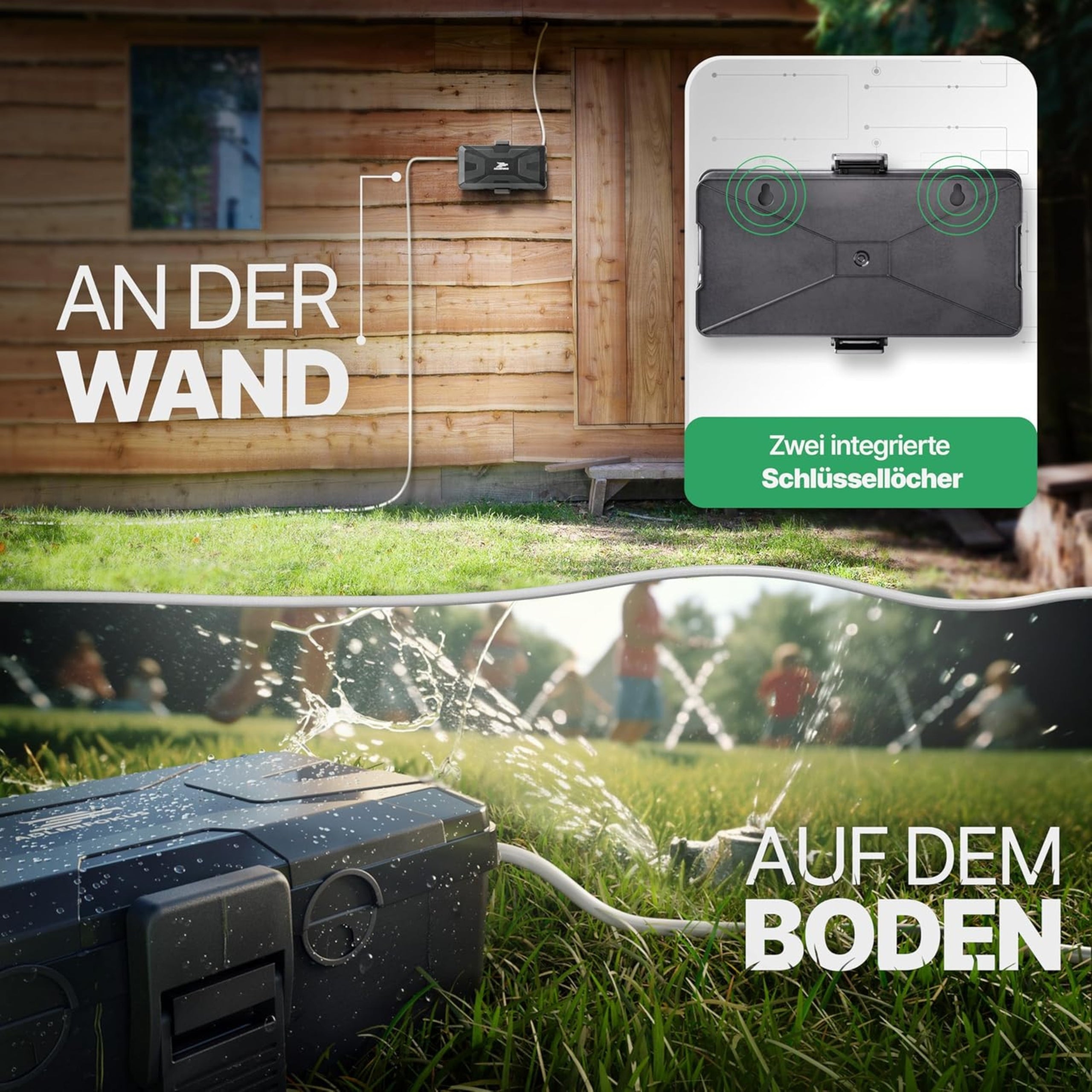 Wetterfeste Kabelbox (IP54) mit 6 Kabeleingängen