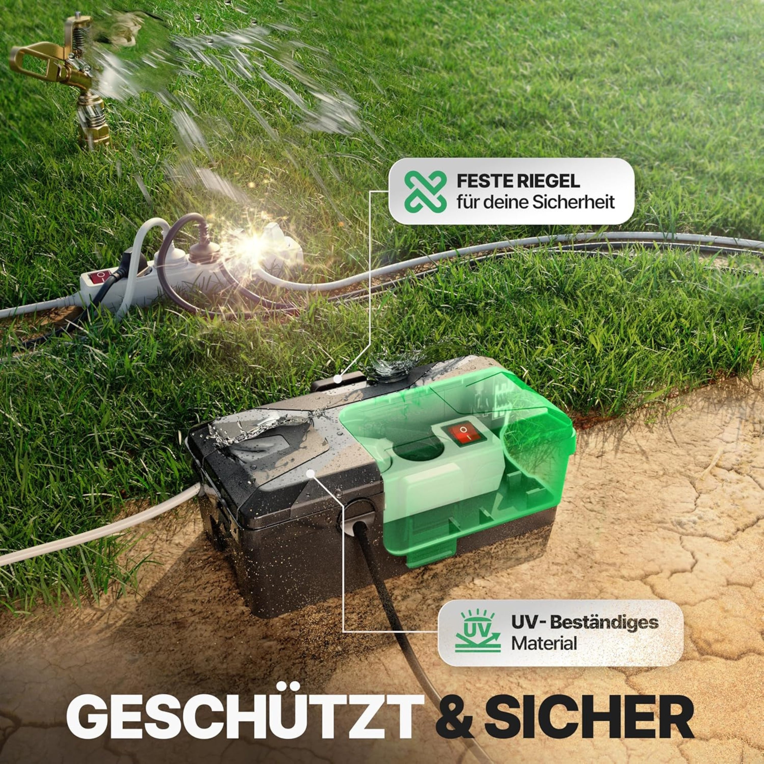 Wetterfeste Kabelbox (IP54) mit 6 Kabeleingängen
