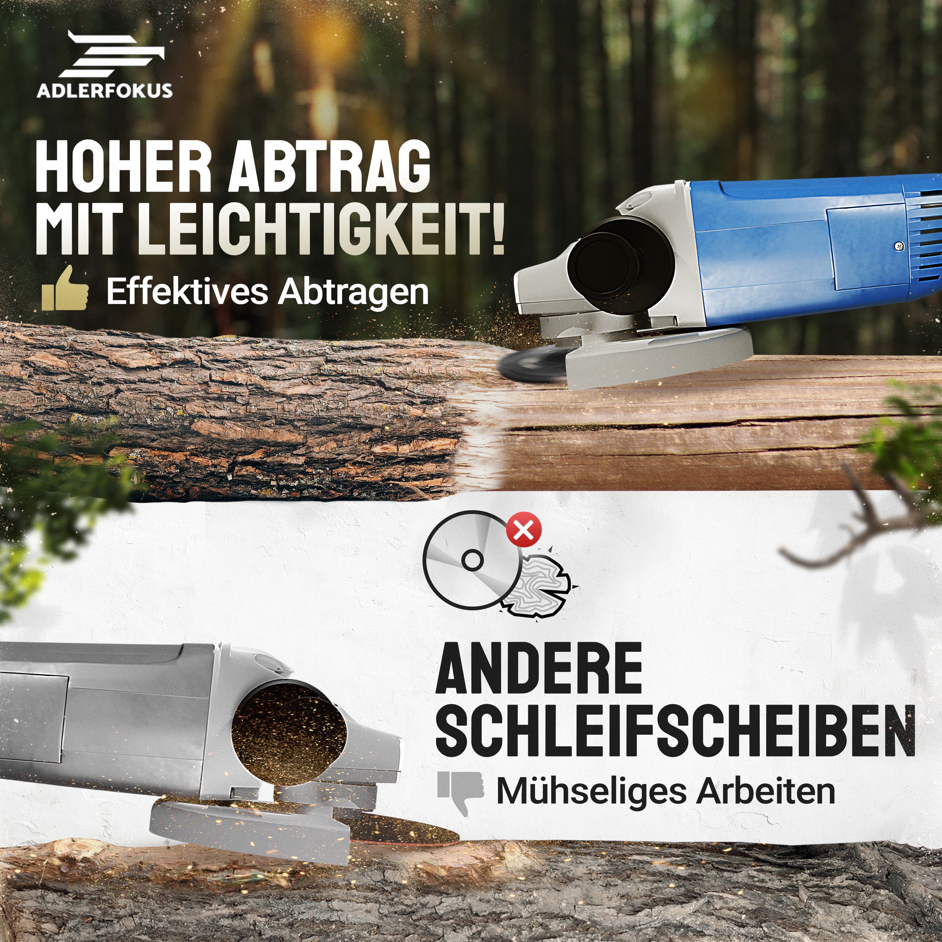 Holz Raspelscheiben Set für Winkelschleifer