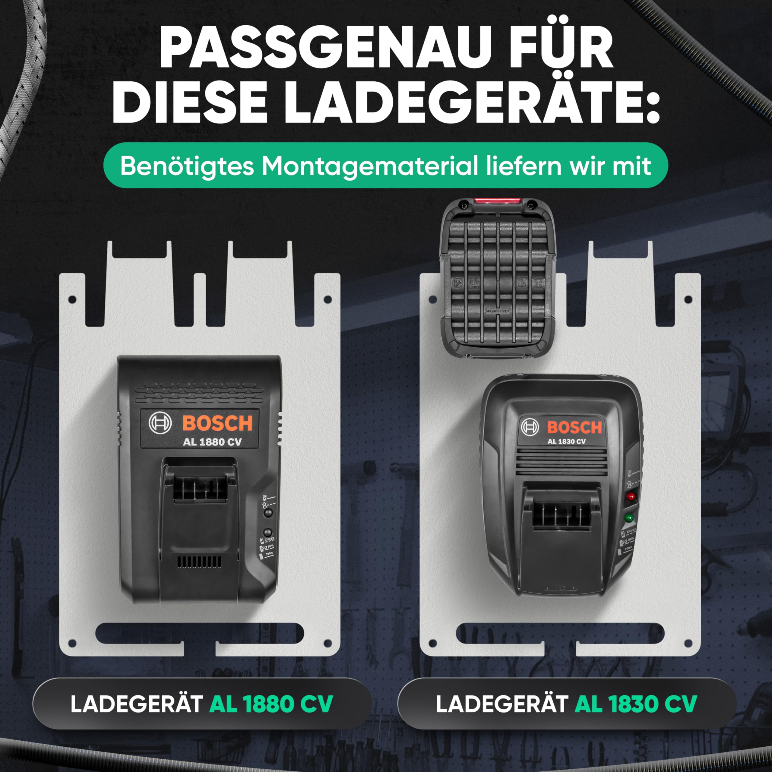 Wandhalterung für Bosch Home & Garden Akkus & Ladegeräte