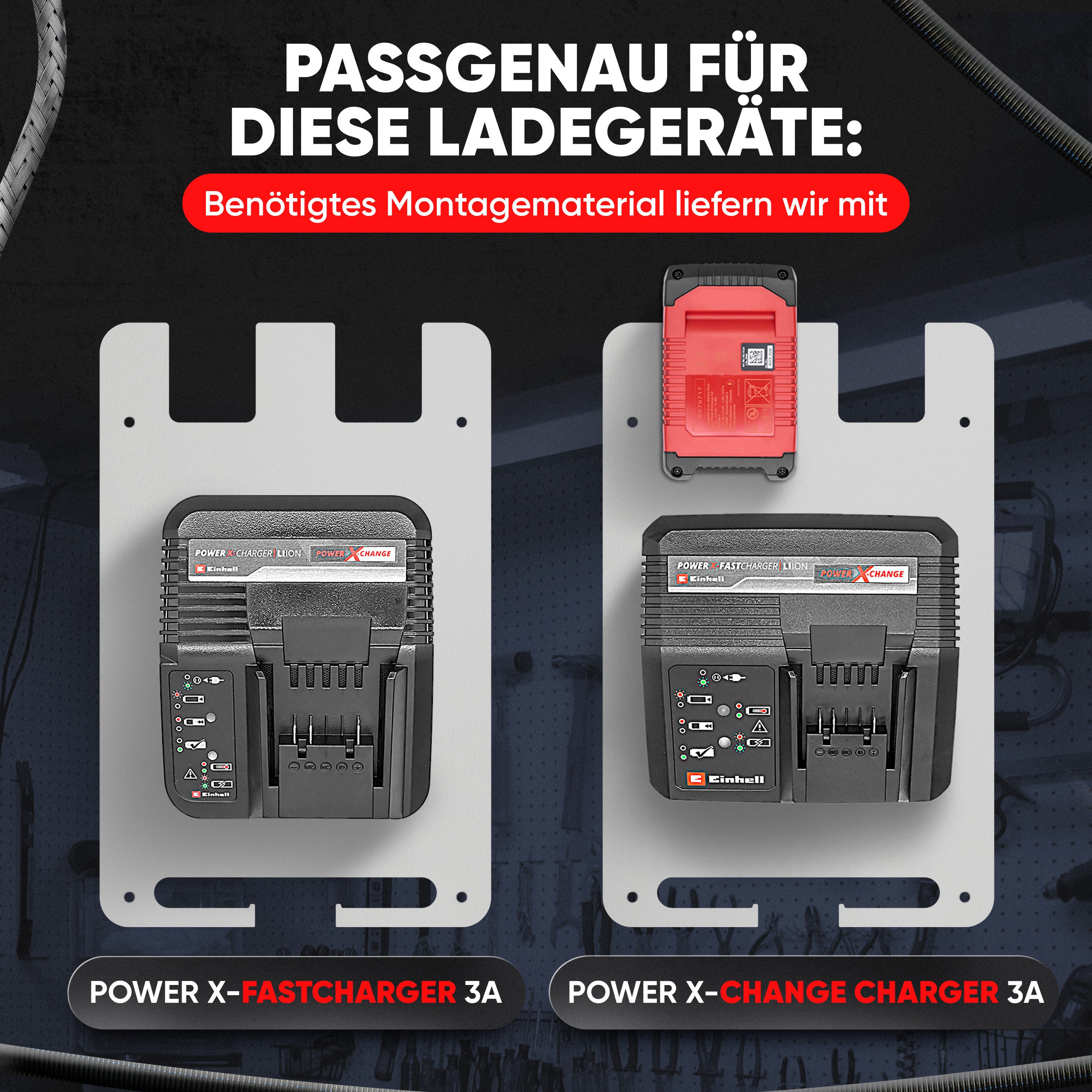 Wandhalterung für Einhell Akkus & Ladegeräte