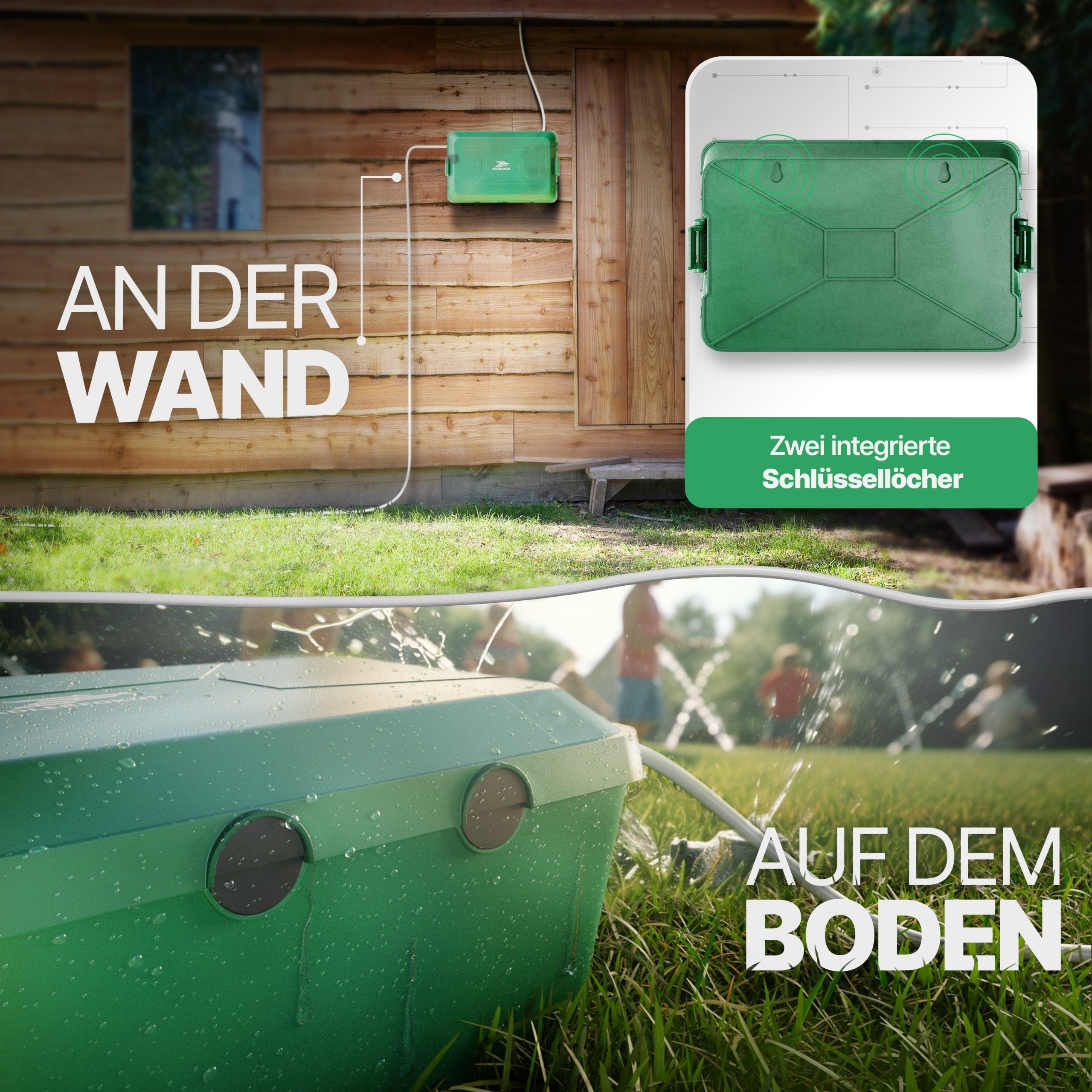 Wetterfeste Kabelbox (IP54) mit 7 Kabeleingängen