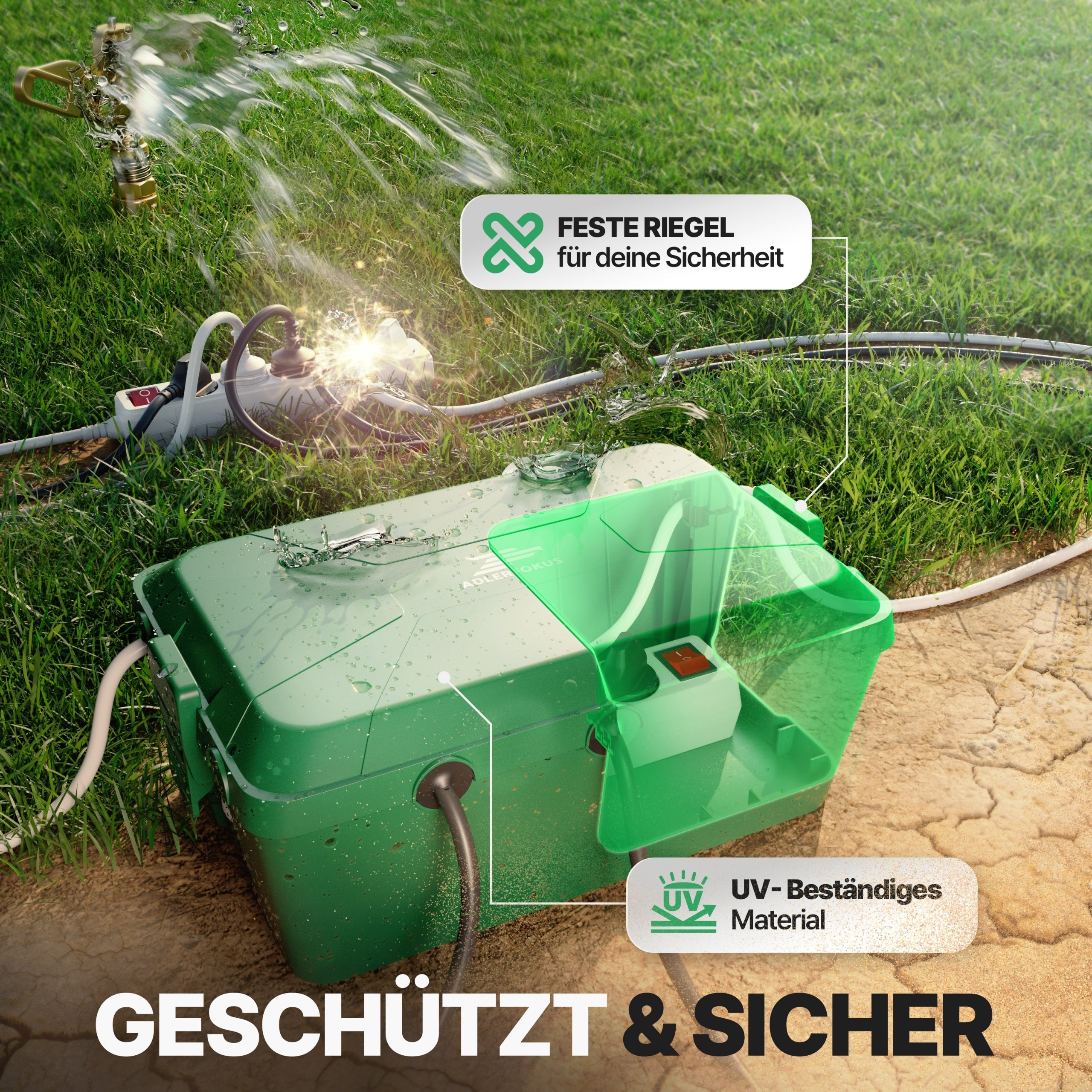 Wetterfeste Kabelbox (IP54) mit 7 Kabeleingängen