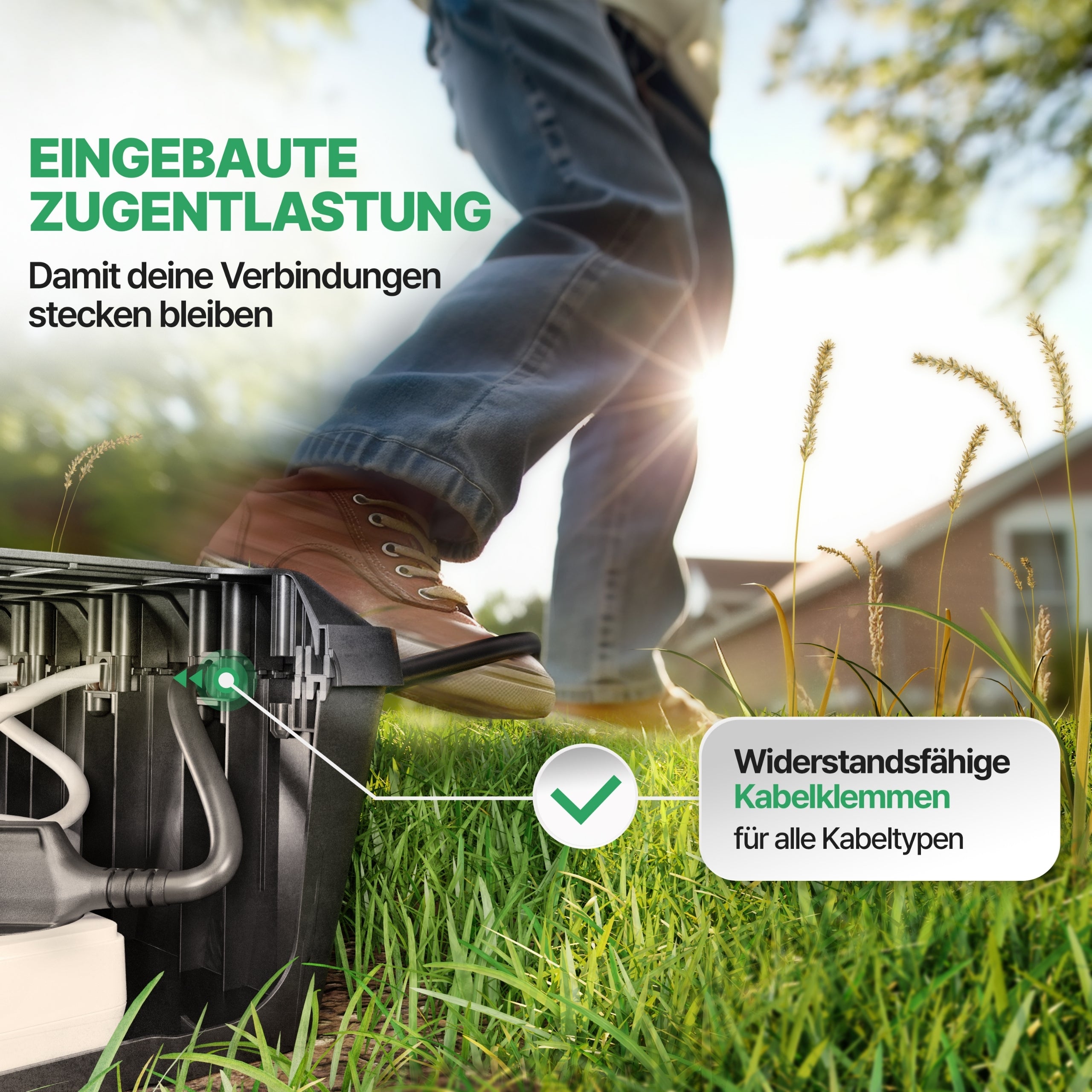 Wetterfeste Kabelbox (IP54) mit 7 Kabeleingängen