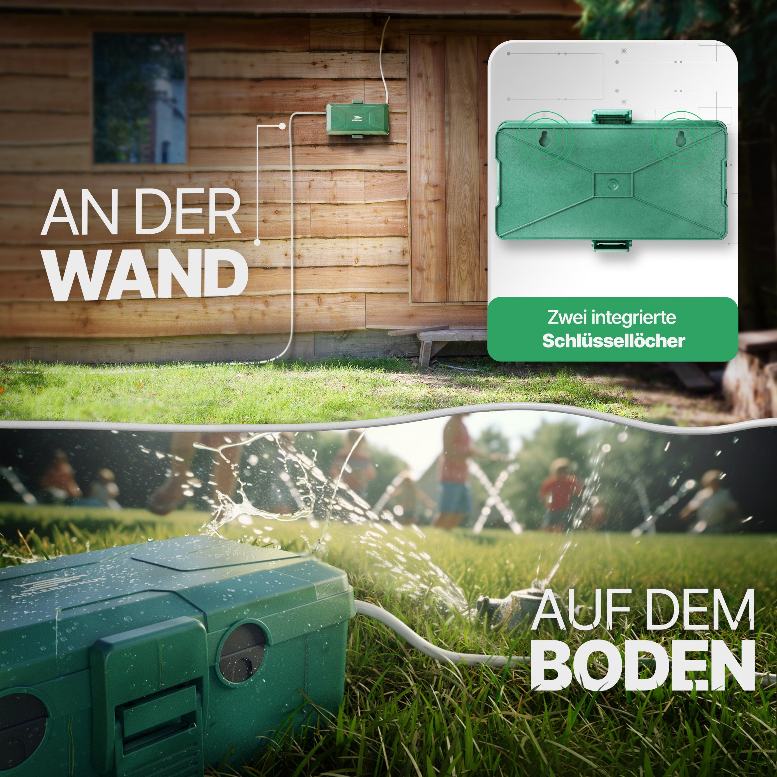Wetterfeste Kabelbox (IP54) mit 6 Kabeleingängen